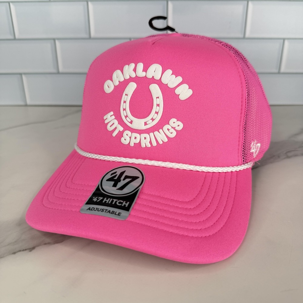 Oaklawn Hot Springs Hat Cap Snap Back Pink Trucker‎ Rope '47 Brand Mens NWOT